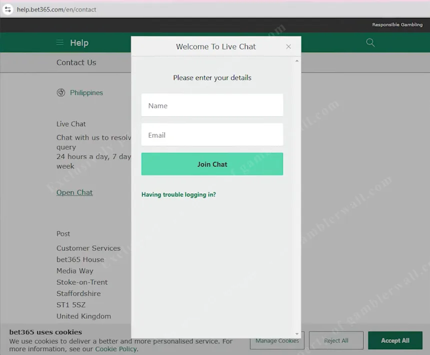 24/7 live chat support — fast response times