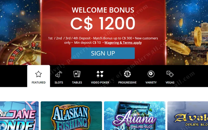 Four-deposit welcome package — C$1,200 total across first 4 deposits